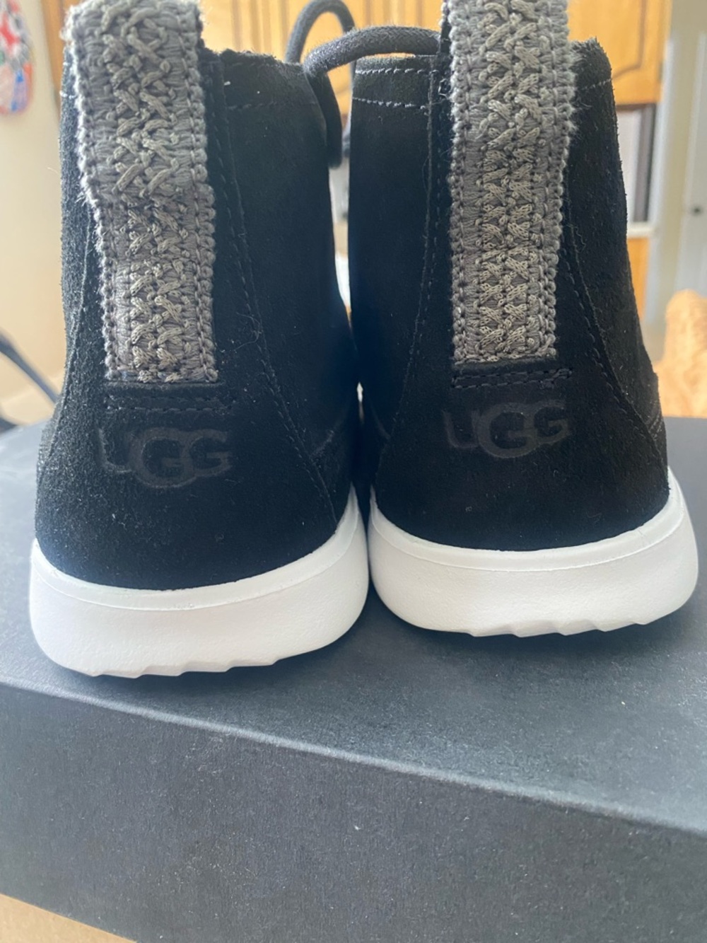 UGG Mens Black Suede High-Top Sneakers - Picture 3 of 6